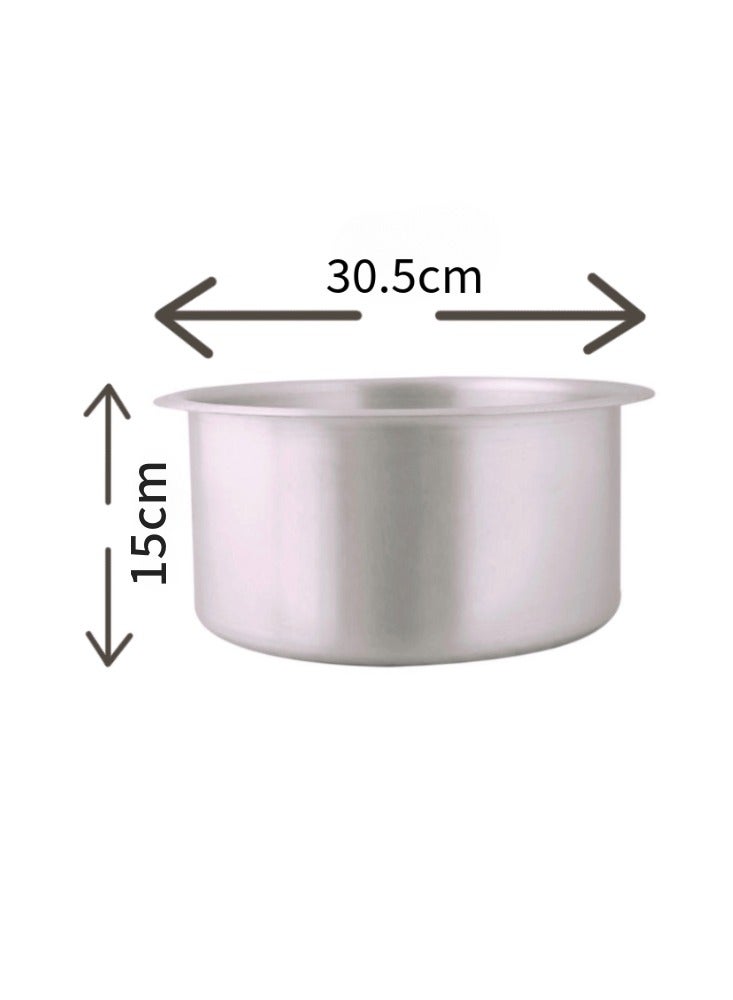 Aluminium Cooking Pot Heavy Guage Tope with Lid Silver 19
