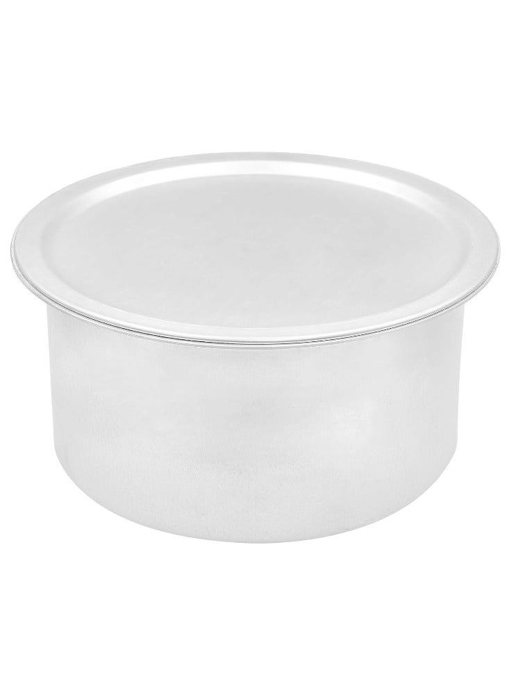 Aluminium Cooking Pot Heavy Guage Tope with Lid Silver 19
