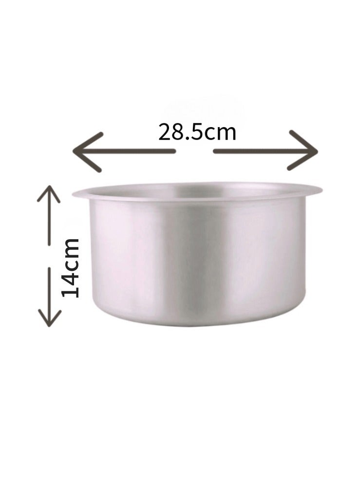 Aluminium Cooking Pot Heavy Guage Tope with Lid Silver 18