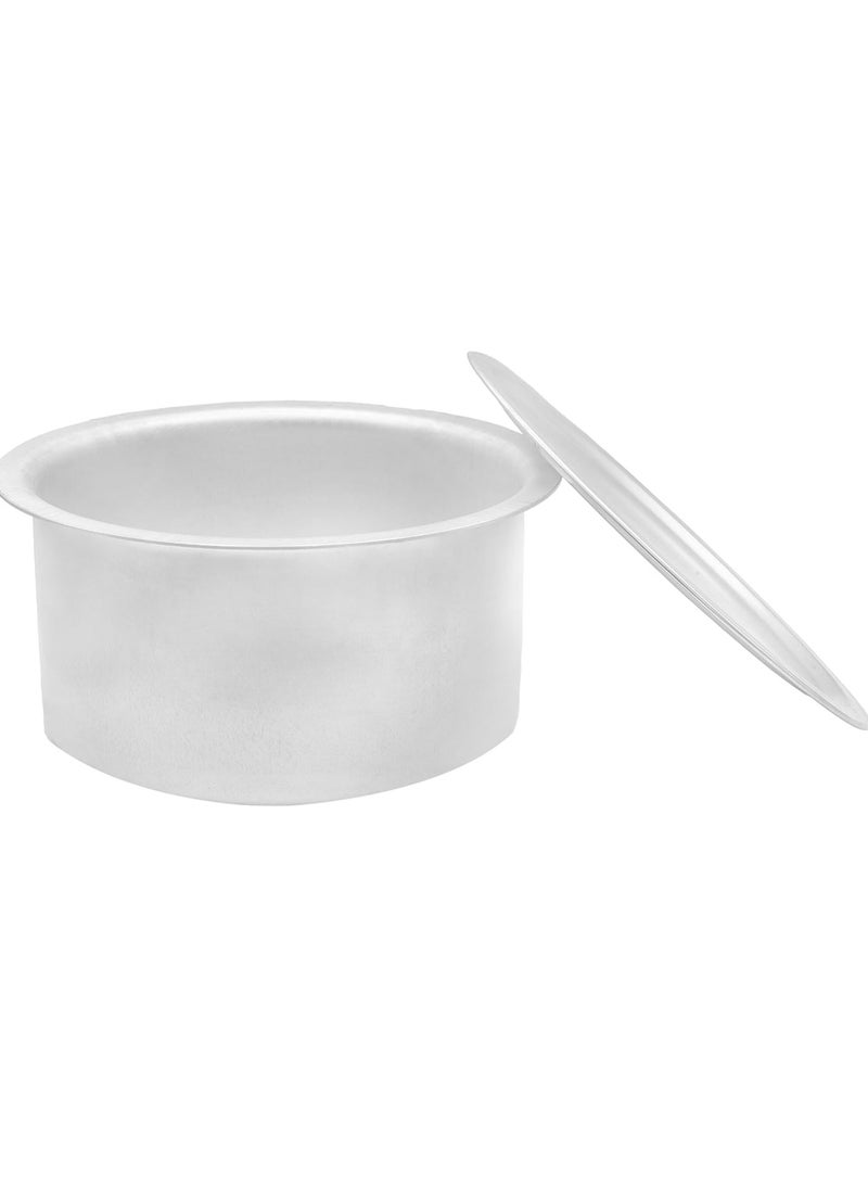 Aluminium Cooking Pot Heavy Guage Tope with Lid Silver 18
