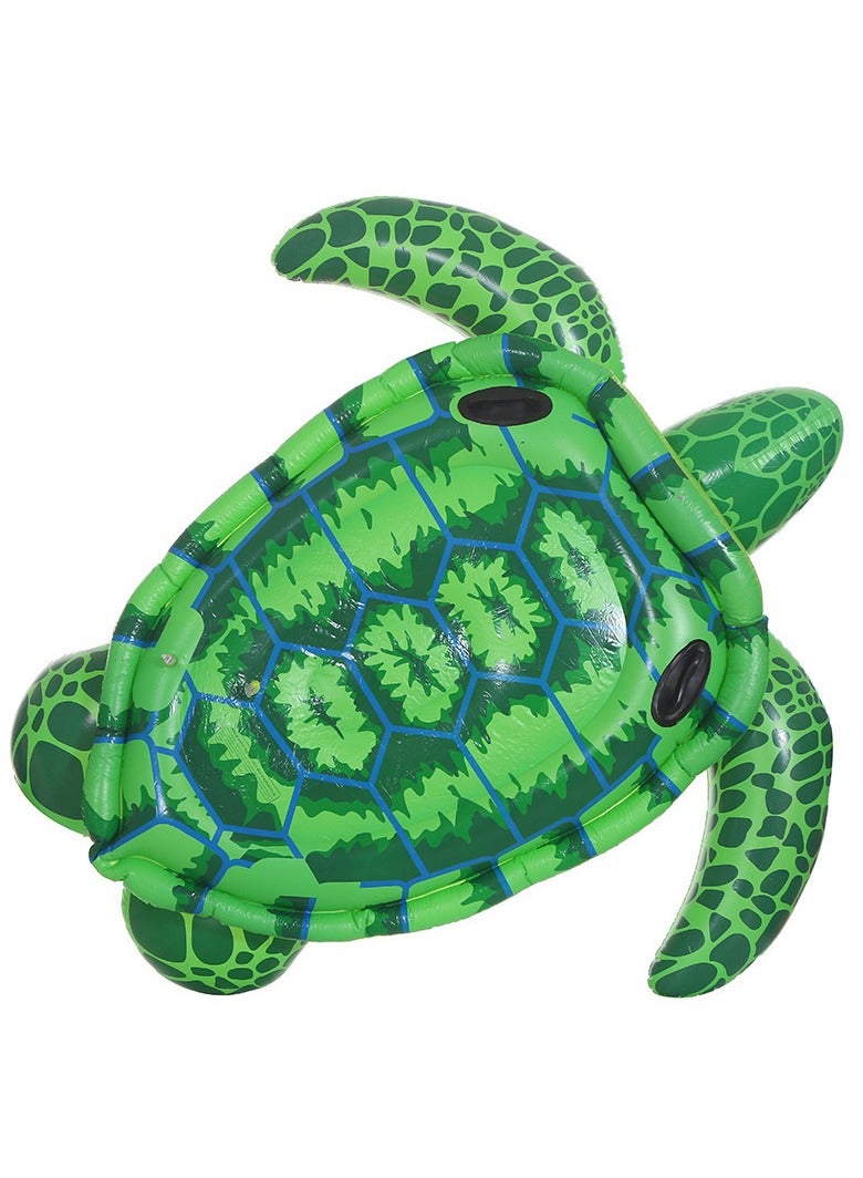 Floating inflatable turtle shaped floating mat on water