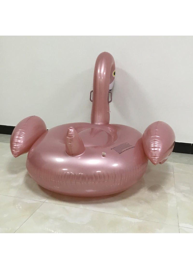 Float thickened 190CM rose gold flamingo floating bed adult water mount 150 * 140 * 110CM