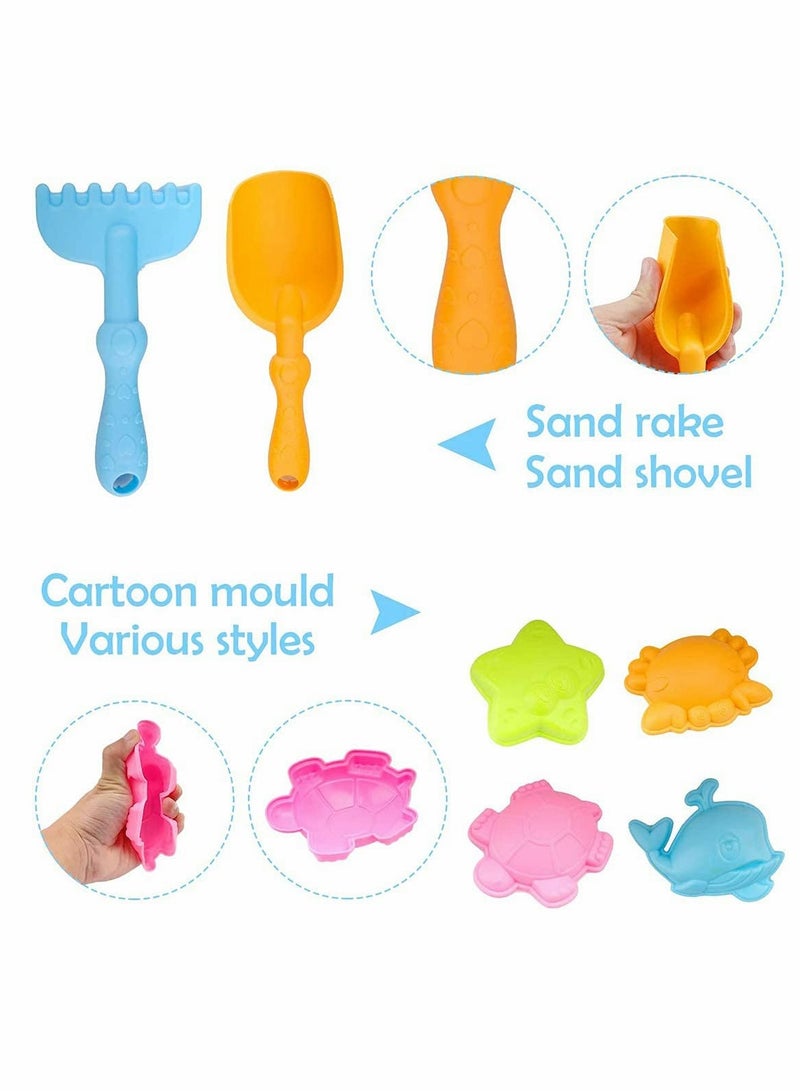 Set Beach Toys for Toddlers Soft Material Truck Molds with Mesh Bag Sand and Water Play Assorted Colour Colorful Kids Castle