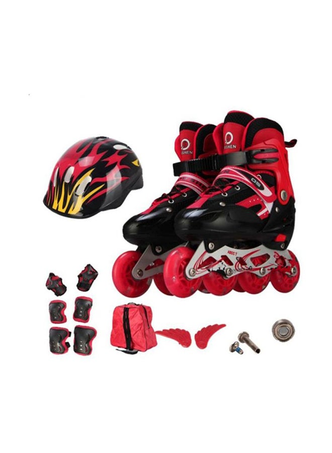 Full Flashing Roller Skate Shoes With Protective Safety Equipments For Children 30x37x21cm