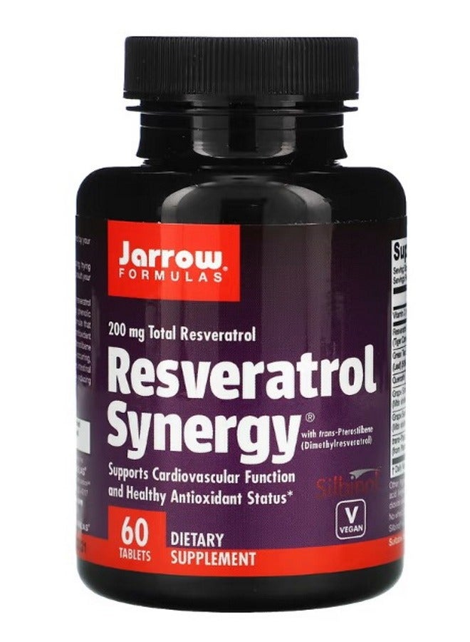 Resveratrol Synergy 200 mg Total Resveratrol 60 Tablets