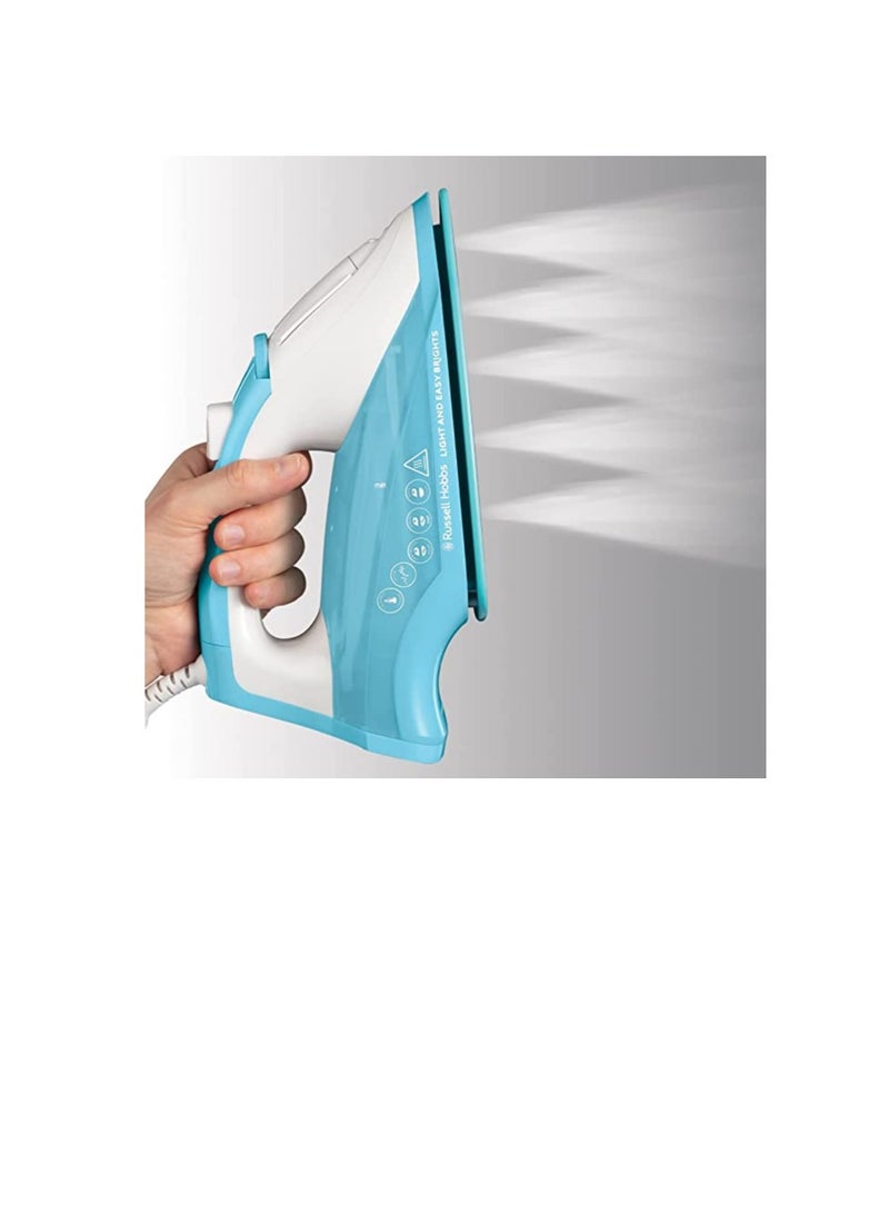 Light and Easy Brights Steam Iron - Colourful Design with 2x More Durable Soleplate, 115 Gram Steam Shot, and 35 Gram Continuous Steam 240 ml 2400 W 26482GCC Blue