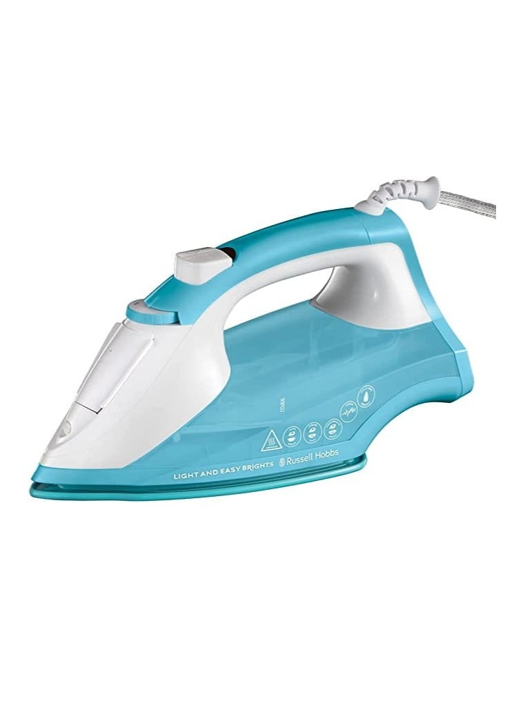 Light and Easy Brights Steam Iron - Colourful Design with 2x More Durable Soleplate, 115 Gram Steam Shot, and 35 Gram Continuous Steam 240 ml 2400 W 26482GCC Blue
