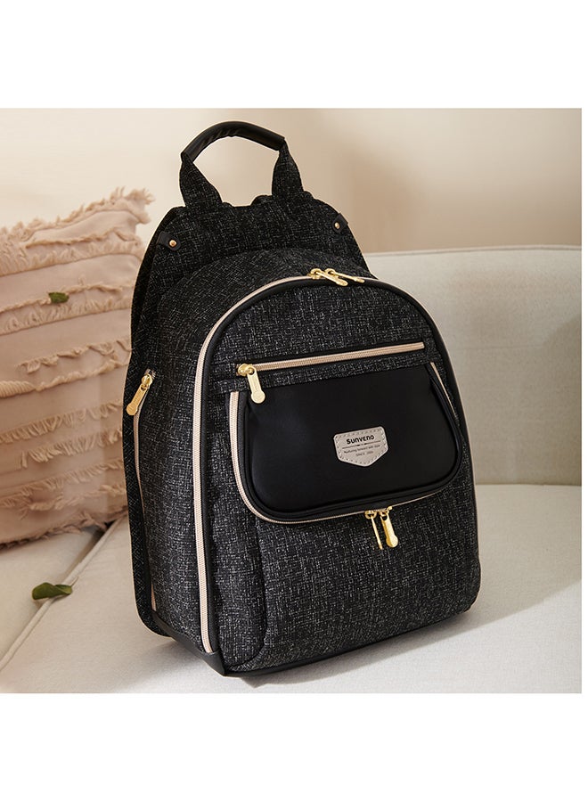 Fashion Compact Diaper Backpack - Black