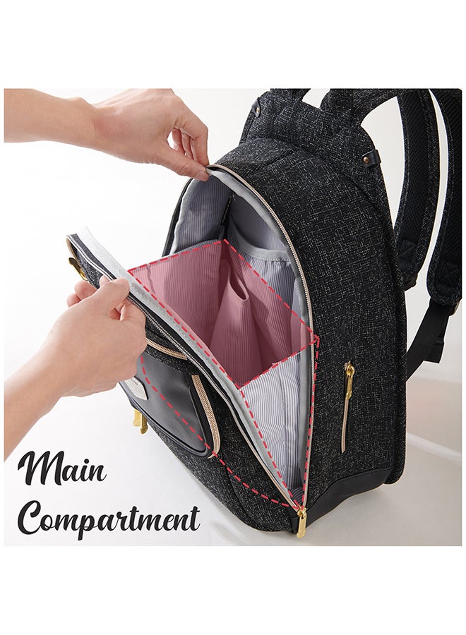 Fashion Compact Diaper Backpack - Black