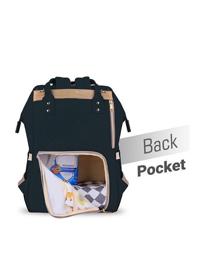 Diaper Bag With USB Charging Port And Changing Mat - Black