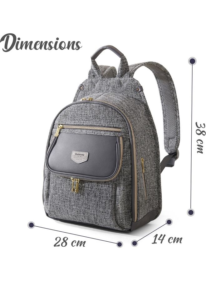 Fashion Compact Diaper Backpack - Grey