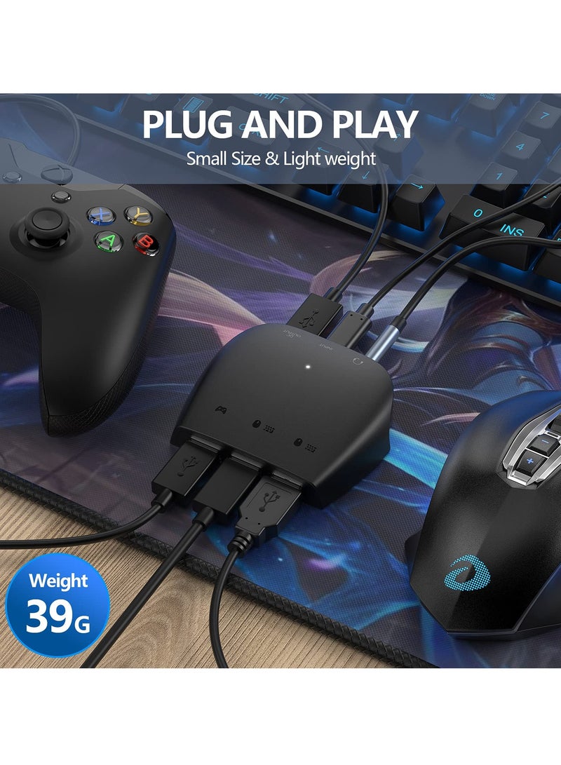 Keyboard and Mouse Adapter, Mouse and Keyboard Converter Adapter for N- Switch/Xbox Serious X/S/Xbox 360/Xbox One/PS4/PS3, USB Gaming Mouse Keyboard Converter