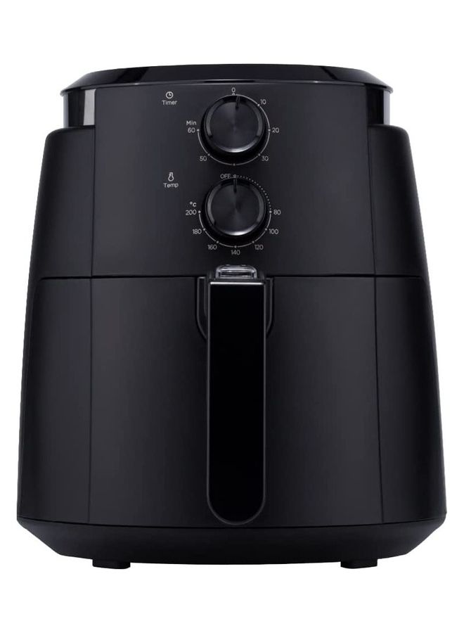 Air fryer 4 Liters No Pre-Heat Needed No-Oil Frying Fast Crispy and healthy Temperature Control black with free Blender 4 L 1500 W EVKA-AF4001BSB Black