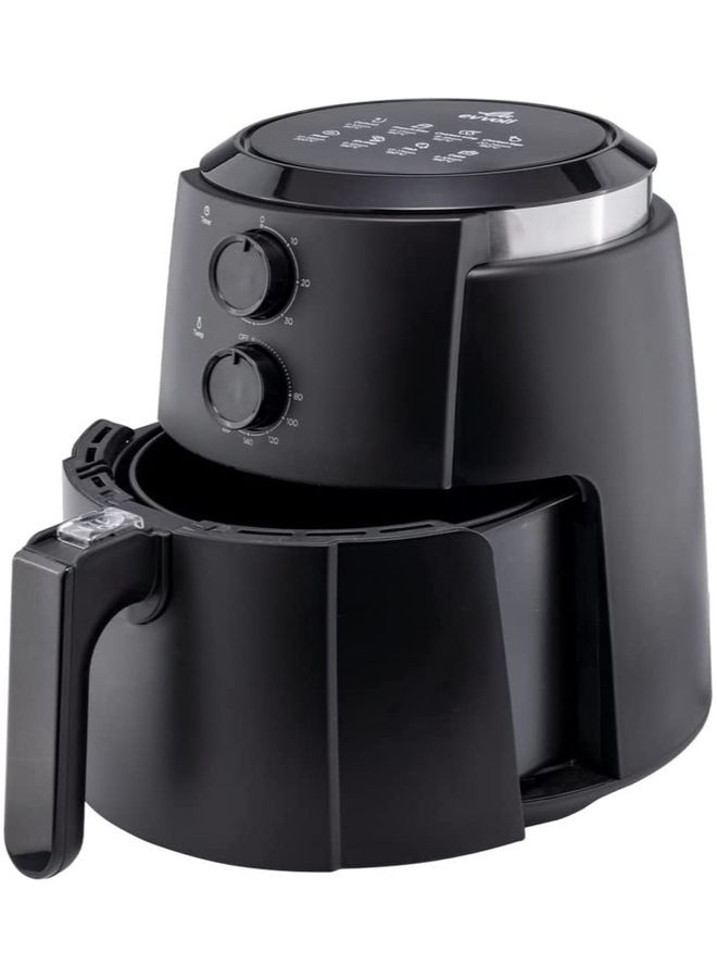 Air fryer 4 Liters No Pre-Heat Needed No-Oil Frying Fast Crispy and healthy Temperature Control black with free Blender 4 L 1500 W EVKA-AF4001BSB Black