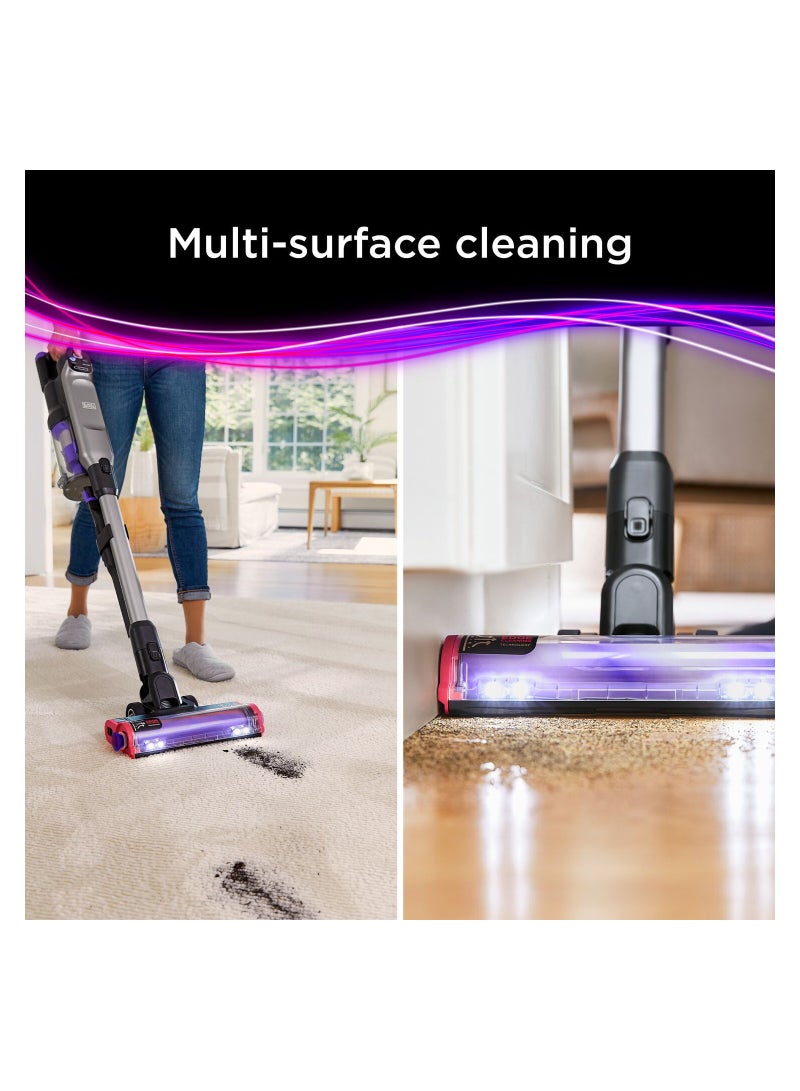 Cordless Stick Vacuum, Digital Motor, 21.6V/86Wh, No Loss Suction, Dual Filter System, Pet Hair Attachment, Converts to Handheld, Summit Series 750 ml 86.4 W BHFEA640WP-GB Grey/Purple