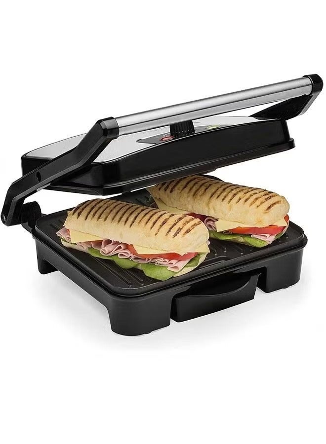 Panini Press & Health Grill with Large Non-Stick Plates Removable Drip Tray & Floating Hinge for Deep Fill Toasted Sandwiches Low Fat Grilling and Healthy Cooking