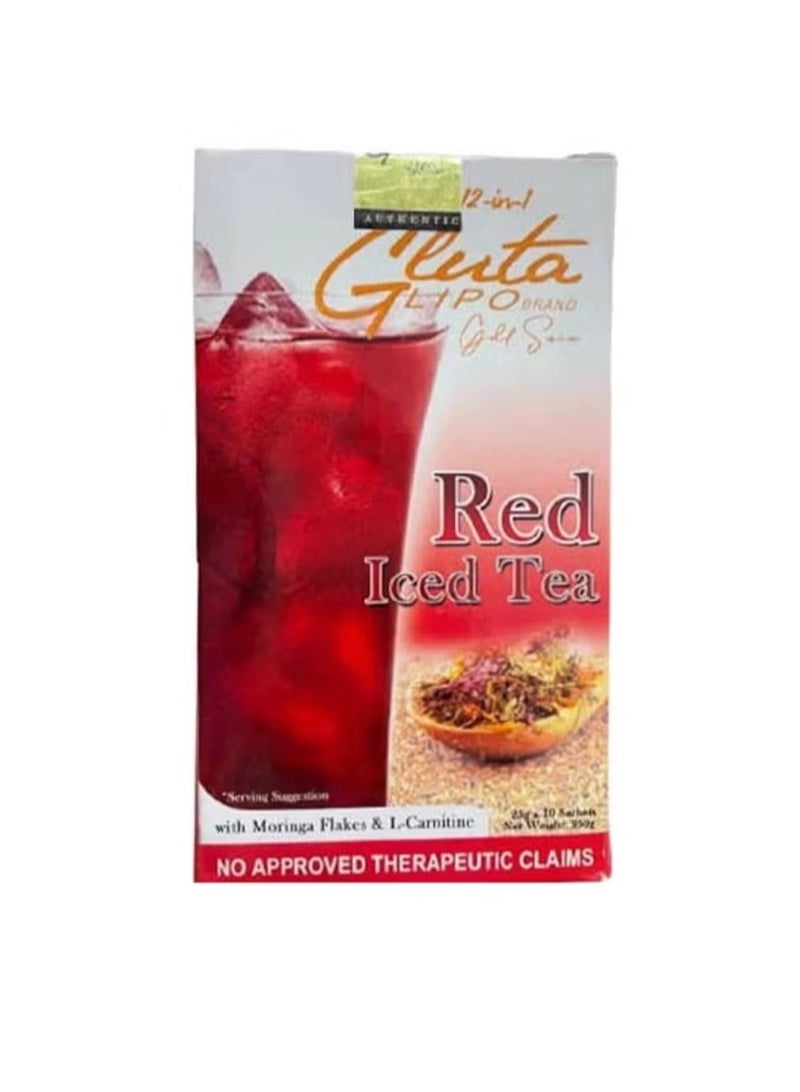 12 in 1 Lipo Gold Series Red Iced Tea 10 Sachets