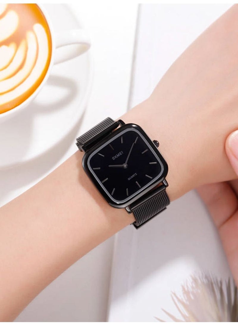 Elegant Design Stainless Steel Luxury Women's Watch 1555 Black