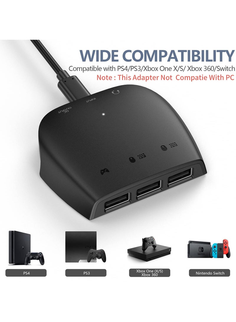 Keyboard and Mouse Adapter, Mouse and Keyboard Converter Adapter for N- Switch/Xbox Serious X/S/Xbox 360/Xbox One/PS4/PS3, USB Gaming Mouse Keyboard Converter