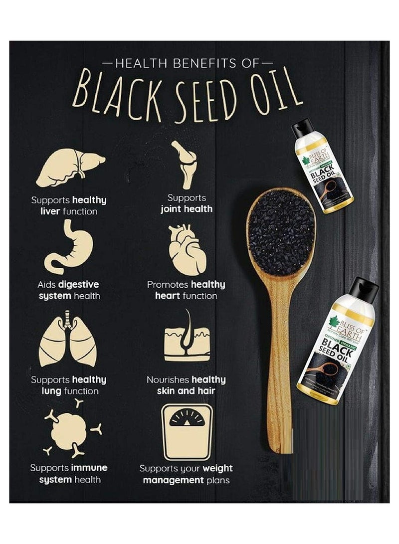 500ml Organic Black Seed Kalonji Oil For Eating & Hair Cold pressed & Hexane Free Pack of 5