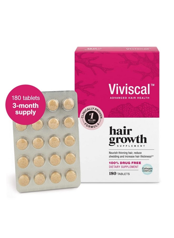 Iviscal Hair Growth Supplements For Women Clinically Proven Hair Growth Product With Proprietary Collagen Complex Results Of Thicker Fuller Hair Nourish Hair Loss 180 Tablets 3 Month Supply