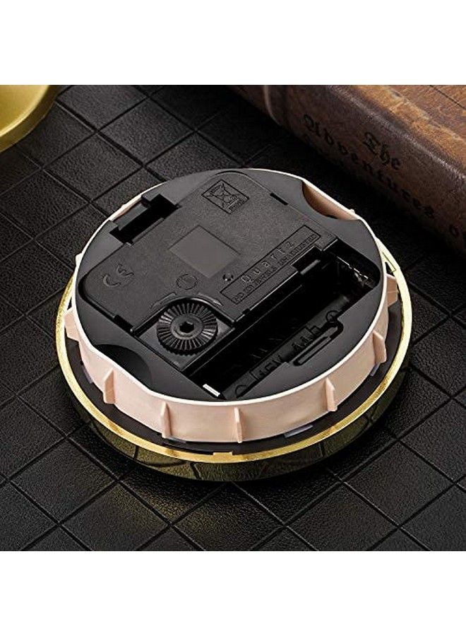 31 2 Inch (90 Mm) Quartz Clock Fitup Insert With Roman Numeral Quartz Movement (Gold Trim)