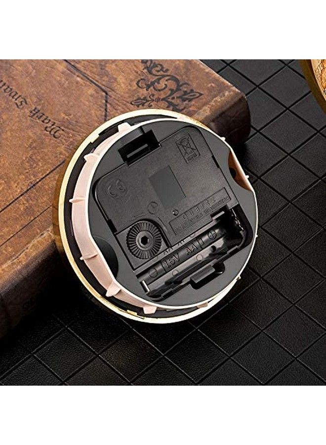 31 2 Inch (90 Mm) Quartz Clock Fitup Insert With Roman Numeral Quartz Movement (Gold Trim)