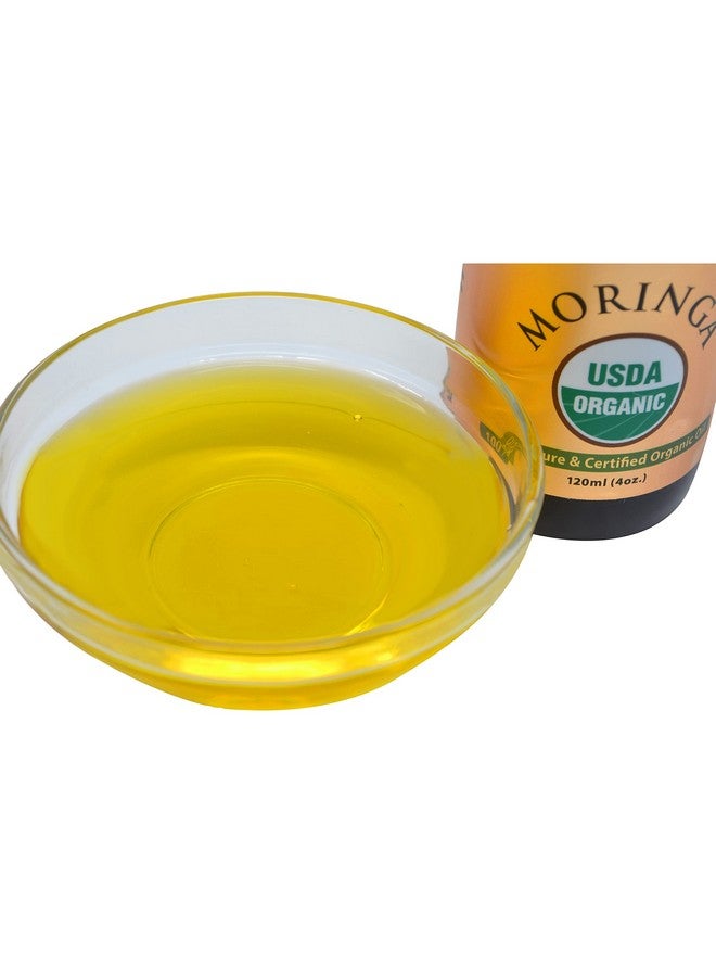 Rime Natural Organic Moringa Oil Usda Certified 100% Pure Cold Pressed Virgin Unrefined Oil (4Oz /120Ml) Joints Skin Face Body & Hair Vegan Food Grade Natural Moisturizer