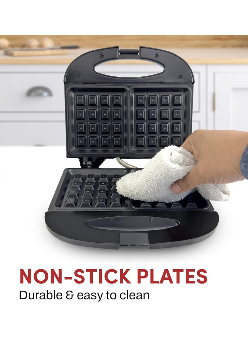 Electric Non Stick PFOA Free Belgian Waffle Maker Iron Breakfast, Sandwiches Snacks Burgers And More 2 Slice