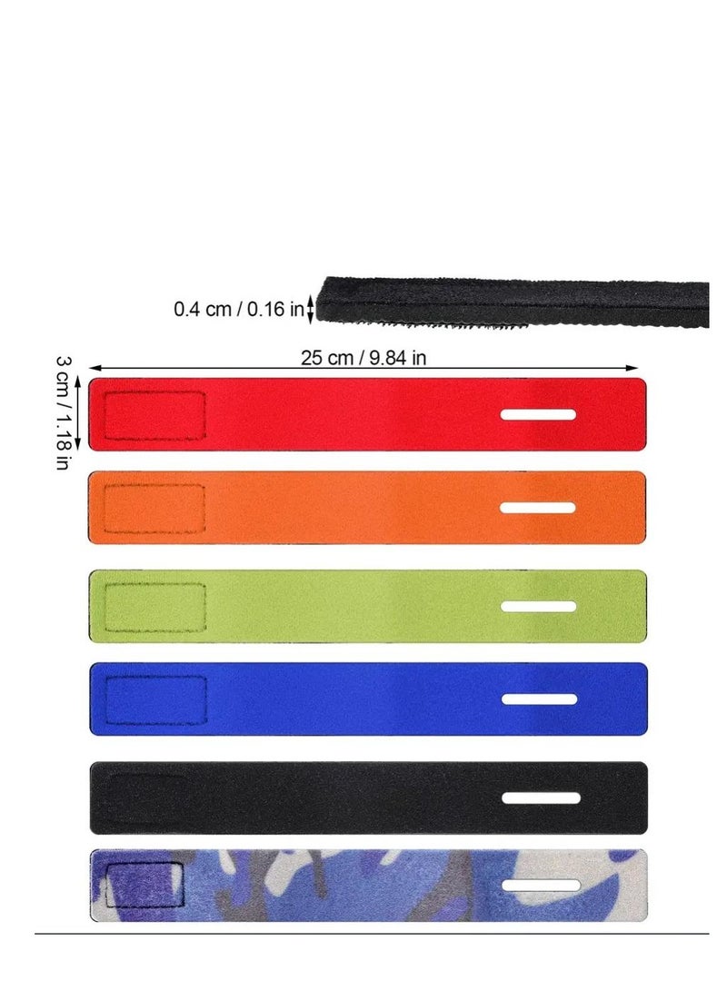 12 pcs Fishing Rods Belts, Pole Strap Stretchy Rod Holder Elastic Tackle Tie Casting for and Fly Rod, Ties Straps, 6 Color