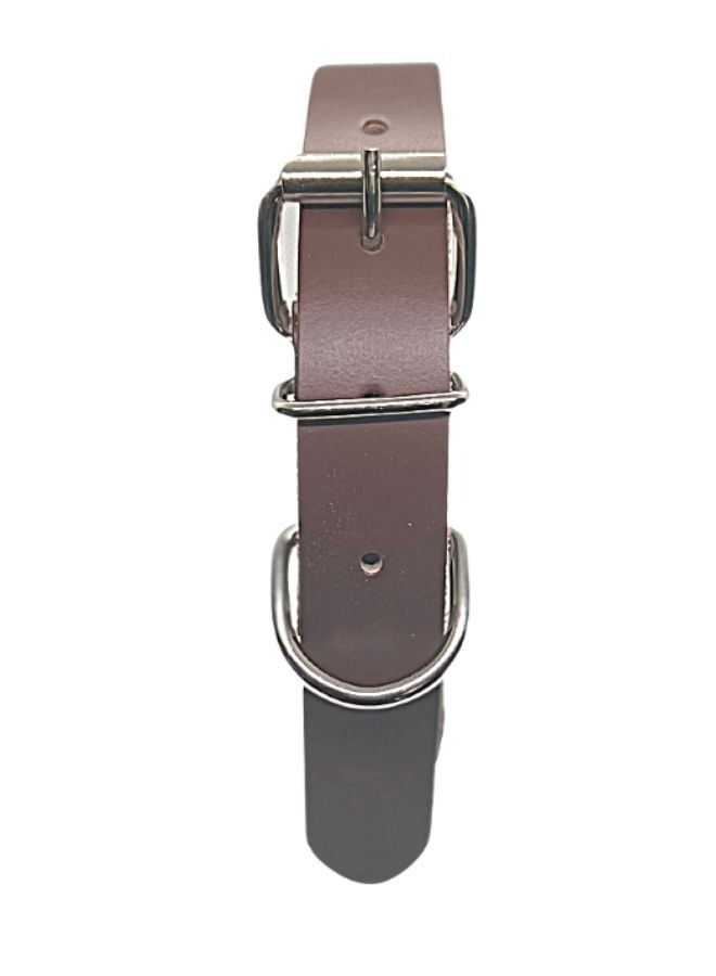 Classic Genuine Leather Dog Collar Soft Wide Heavy Duty Collars with Durable Metal Hardware D-Ring Dog Collar : Raw Leather