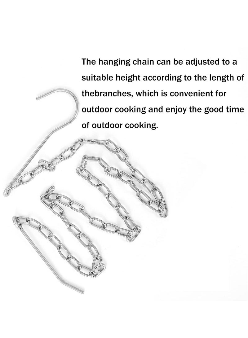 Camping Tripod Board,Turn Branches into Campfire Tripod, Stainless Steel Campfire Support Plate with Adjustable Chain for Hanging Cookware, Perfect Accessories for Outdoor Cooking