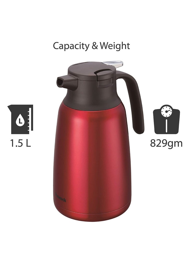 Stainless Steel Double Wall Vacuum Insulated Thermos Jug Hot and Cold Water Bottle Made in Japan