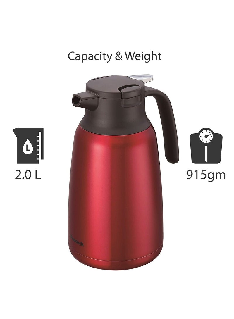 Stainless Steel Double Wall Vacuum Insulated Thermos Jug Hot and Cold Water Bottle Made in Japan