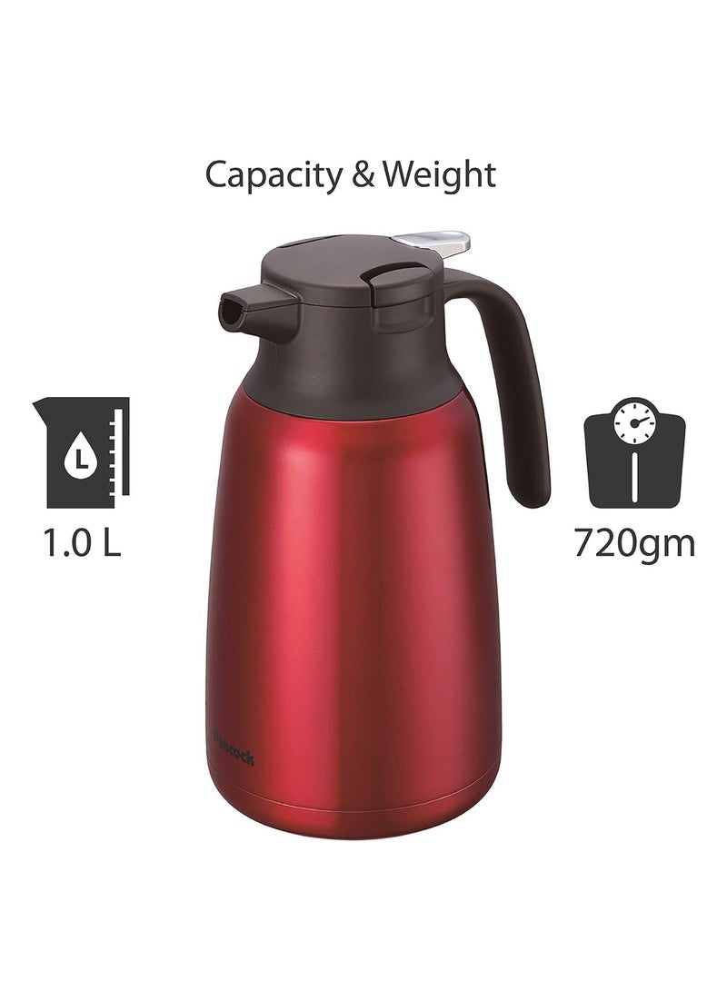 Stainless Steel Double Wall Vacuum Insulated Thermos Jug Hot and Cold Water Bottle Made in Japan