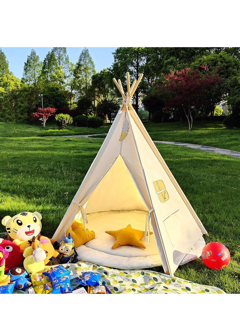 Kids Tent with mat, Play Tent Indoor or Outdoor , Kids Tent for Toddler,  Play House with Windows, Washable