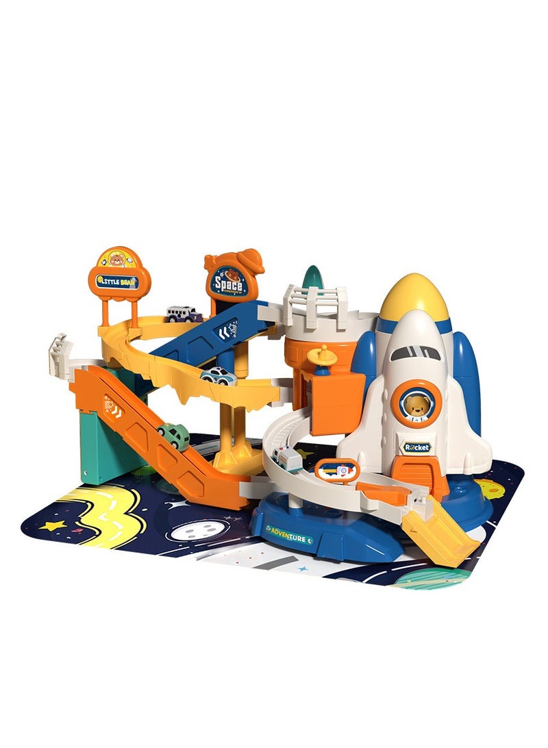 Train Adventure, Electric Parking Building with Magic Tracks Cars, Boys and Girls, Educational Children's Space Rail Car Toy Set