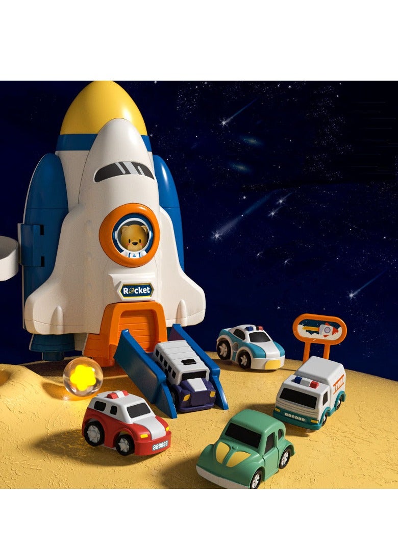 Train Adventure, Electric Parking Building with Magic Tracks Cars, Boys and Girls, Educational Children's Space Rail Car Toy Set