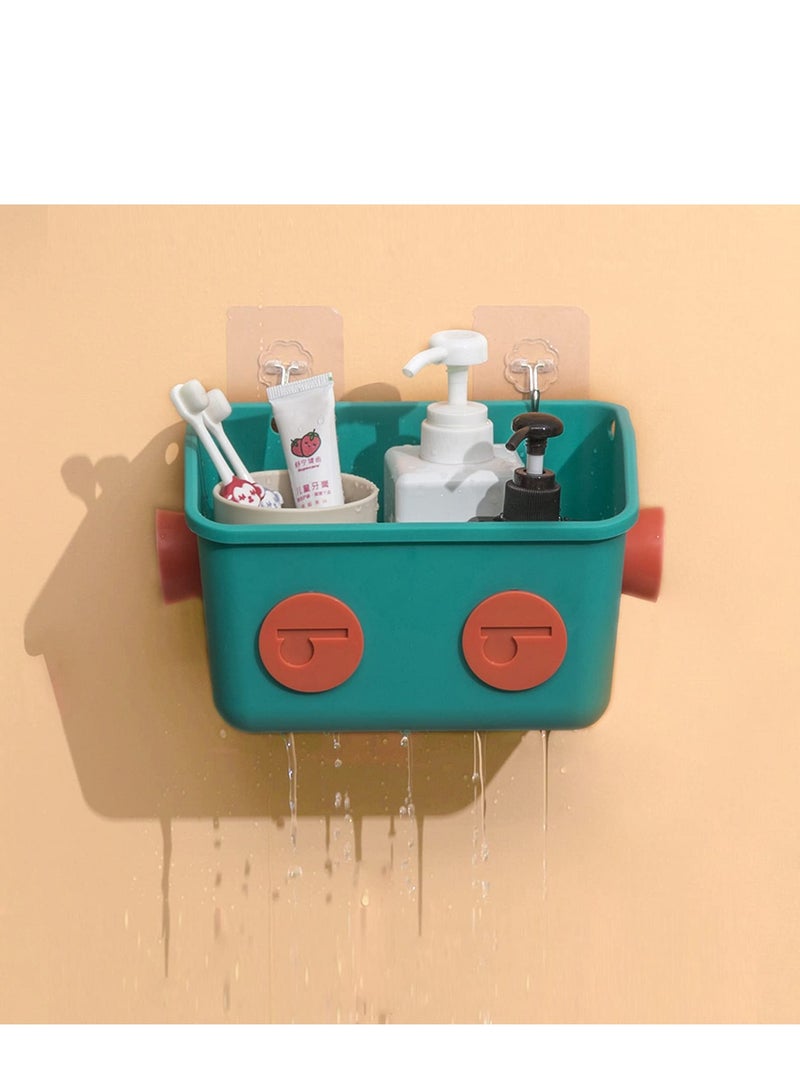 Bath Toy Storage Organizer Basket 3 Layers Colorful Robot Modeling Wall Mounted Kids Hanging Shower Caddy with Hooks for Shampoo