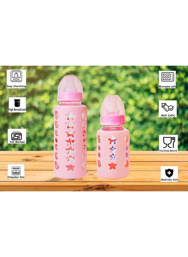 High Borosilicate Glass Feeding Bottle For Baby;Feeder For Newborn ;Super Soft Flow Control & Anti Colic Nipple For Infants;Toddlers