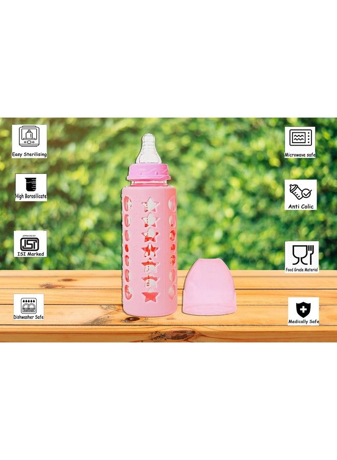 High Borosilicate Glass Feeding Bottle For Baby;Feeder For Newborn ;Super Soft Flow Control & Anti Colic Nipple For Infants;Toddlers