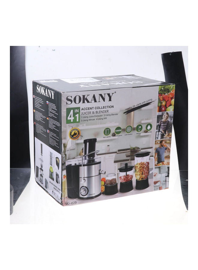 4-In-1 Mixer Juicer 3.0 L 1000.0 W Sokany-SK629 Black/Silver/Clear