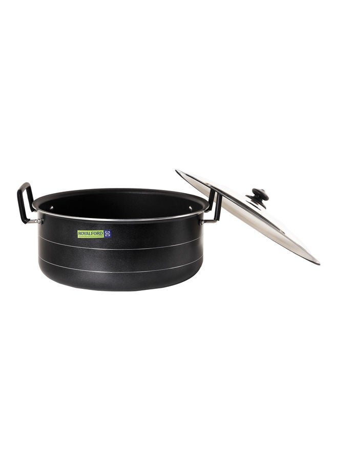 Nonstick Biriyani Pot With Stainless Steel Lid Black/Silver 41.0cm