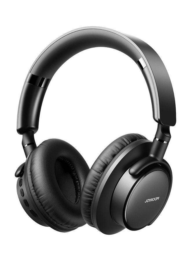 Wireless On-Ear Headphones with Pure Bass Sound, Noise Cancelling Microphone, 10H Long Battery Life, Speed Charge via Fast USB Type-C, Multi-Point Connection, Voice Assistant, Light & Comfortable, Wired/Wireless Modes, CE Certified - 1 Year UAE Warranty Black
