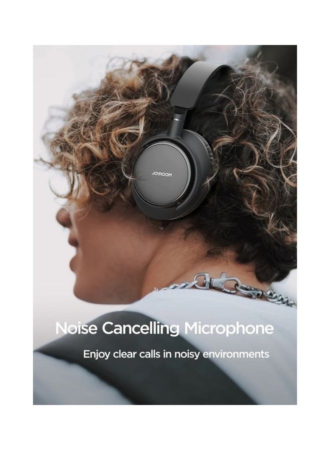 Wireless On-Ear Headphones with Pure Bass Sound, Noise Cancelling Microphone, 10H Long Battery Life, Speed Charge via Fast USB Type-C, Multi-Point Connection, Voice Assistant, Light & Comfortable, Wired/Wireless Modes, CE Certified - 1 Year UAE Warranty Black
