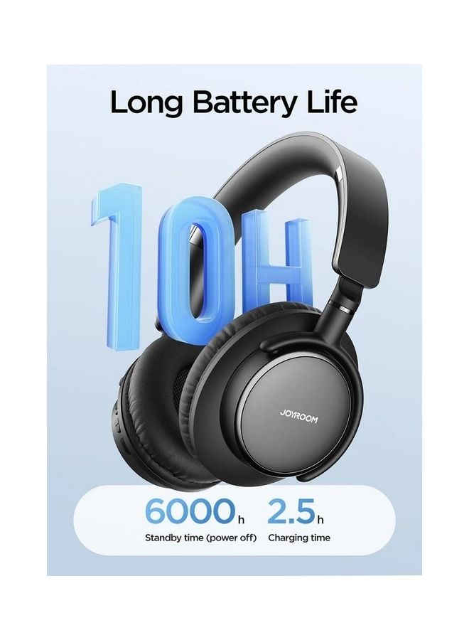 Wireless On-Ear Headphones with Pure Bass Sound, Noise Cancelling Microphone, 10H Long Battery Life, Speed Charge via Fast USB Type-C, Multi-Point Connection, Voice Assistant, Light & Comfortable, Wired/Wireless Modes, CE Certified - 1 Year UAE Warranty Black