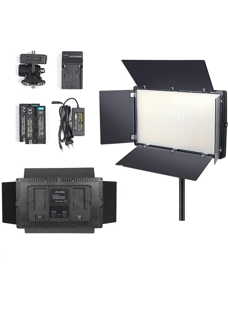 800 LED light video light kit rechargeable and plug-powered camera video light 3200K 5600K camera video light rechargeable and plug-powered video conference live light with Double Battery