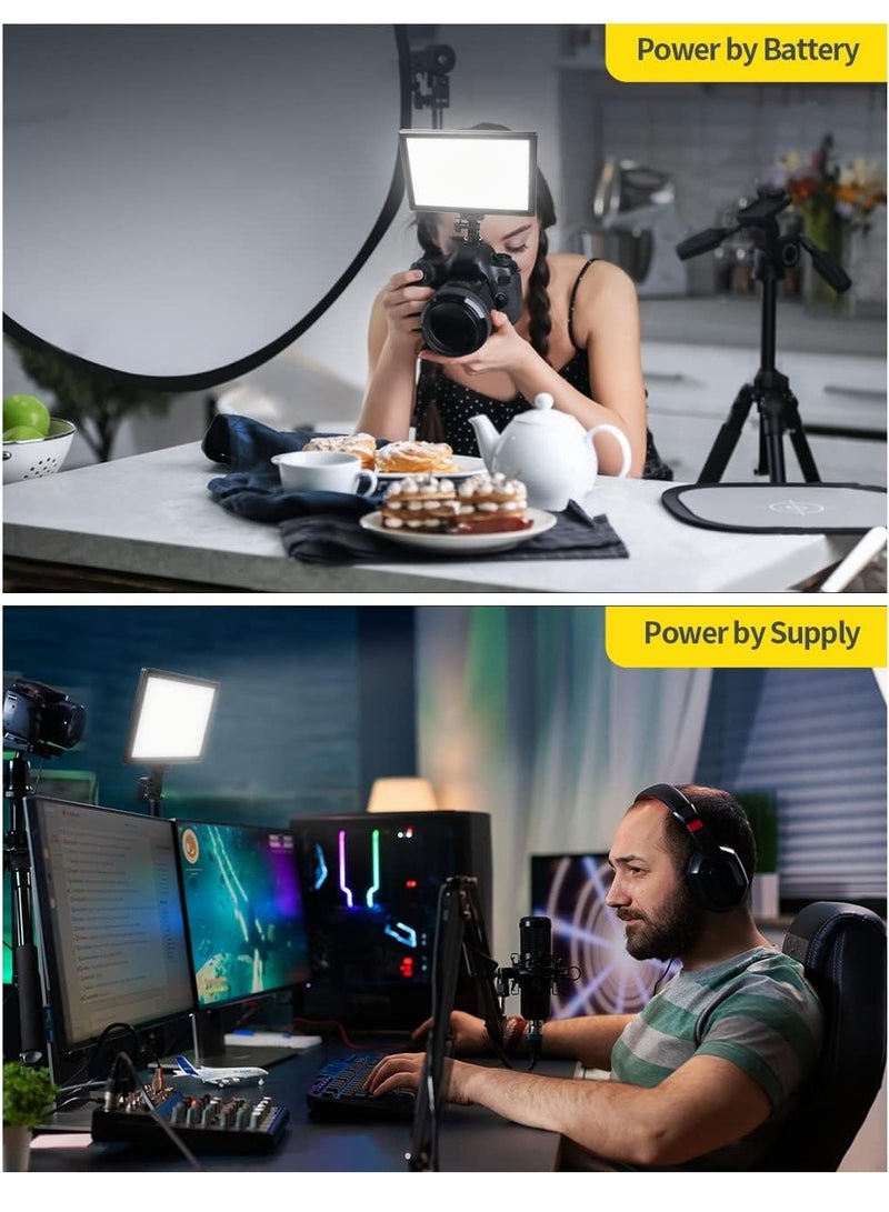 800 LED light video light kit rechargeable and plug-powered camera video light 3200K 5600K camera video light rechargeable and plug-powered video conference live light with Double Battery
