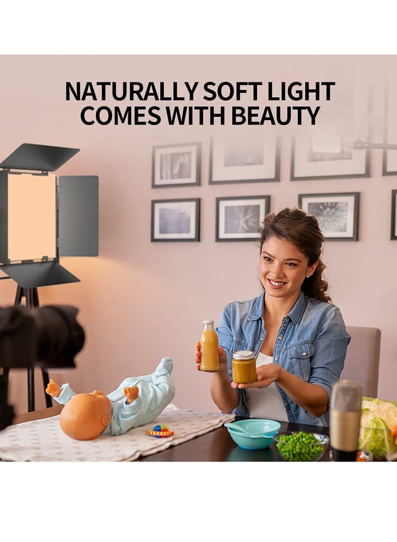 800 LED light video light kit rechargeable and plug-powered camera video light 3200K 5600K camera video light rechargeable and plug-powered video conference live light with Double Battery