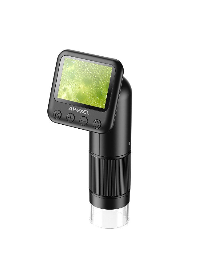 APEXEL APL-MS008 Handheld Digital Microscope 12X-24X Magnification Portable Microscope for Kids 2.0 Inch LCD Screen 2MP Photo 720P Video Built-in Battery with LED Lights Electronic Magnifier Camera